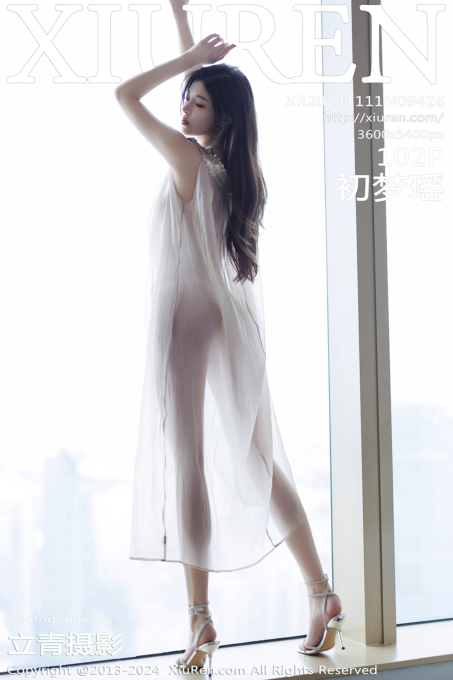 [XiuRen秀人网] VOL.9426 模特初梦瑶私房性感浅色薄透连衣裙配凉高跟秀翘臀美腿诱惑写真102P-秀人网官方网站